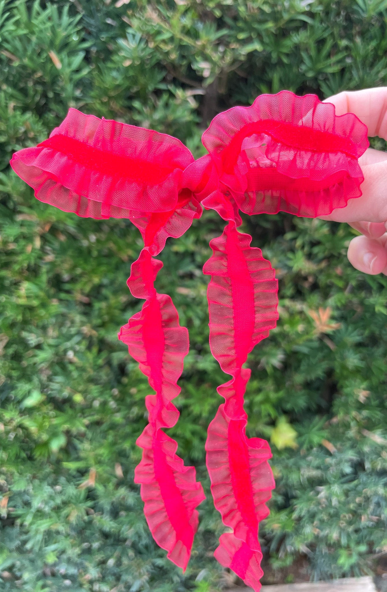 Red Ruffle Bow